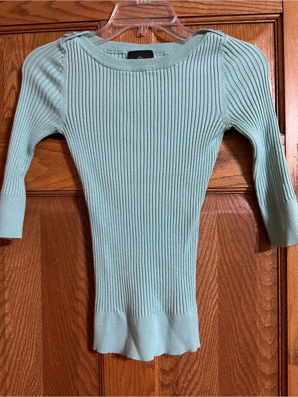 It's Our Time Mint Ribbed Scoop-Neck Women's Sweater